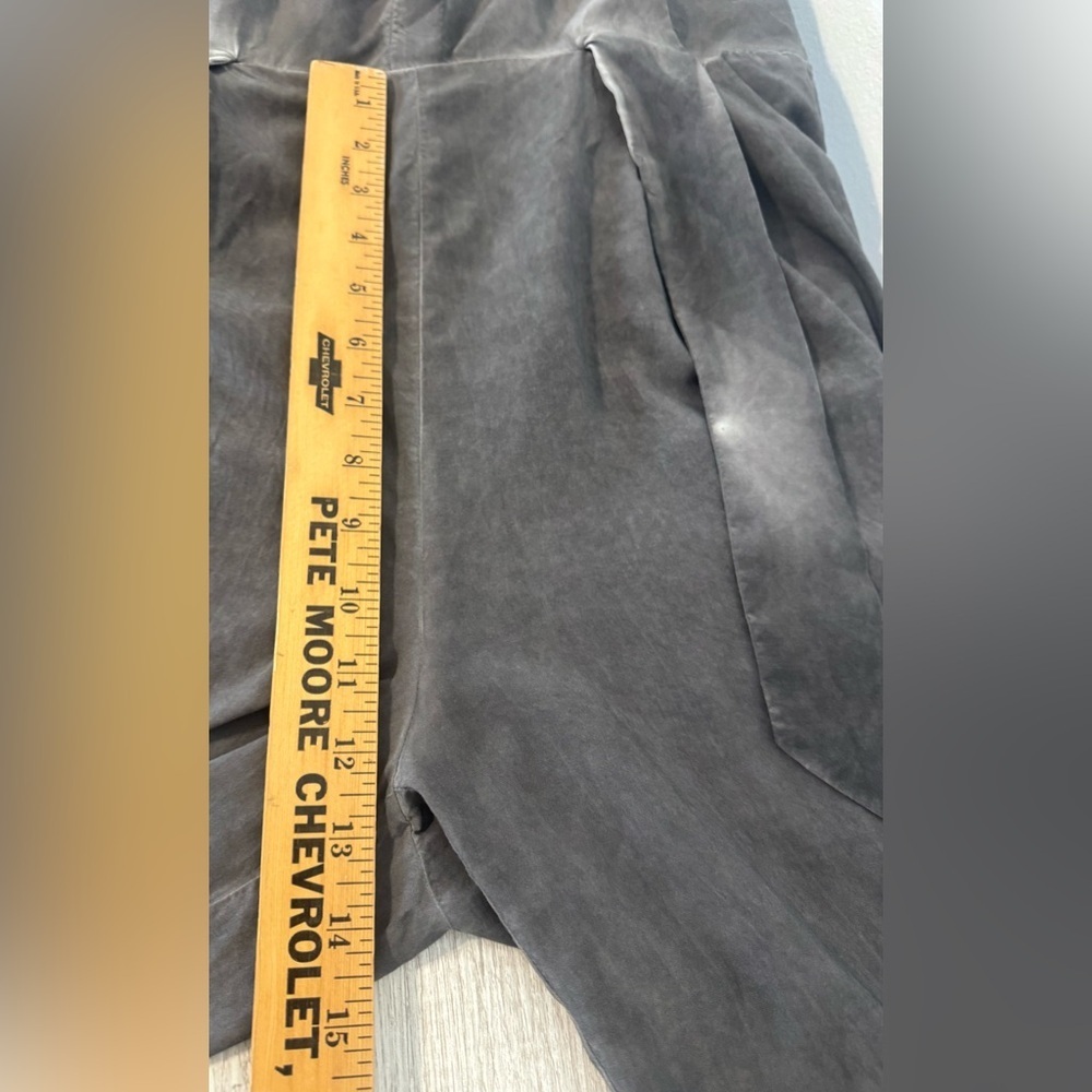 Soft Surroundings Camilla Jumpsuit Front Tie Button Grey Wide Leg Relaxed Med - Picture 9 of 12